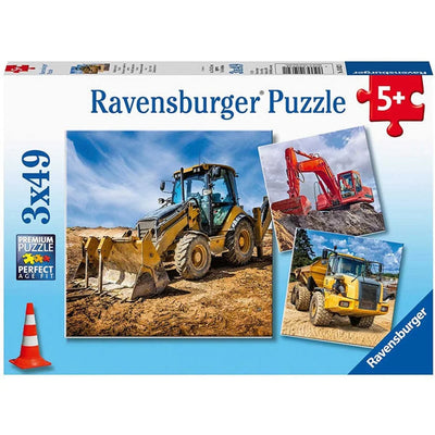 Jigsaw Puzzles, Diggers at Work! 3x49PC