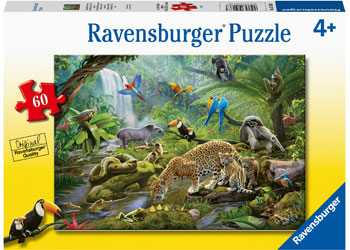 Kid's Jigsaws, Ravensburger - Rainforest Animals Puzzle 60pc
