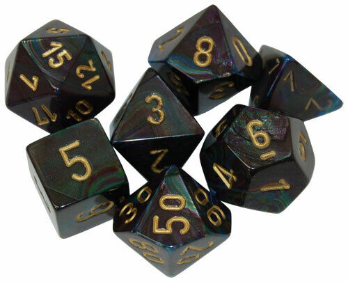 Lustrious Shadow/Gold 7 Poly Dice Set