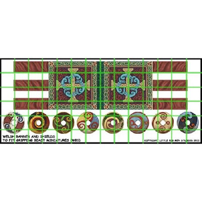 Miniatures, Welsh Banner & Shield Transfers