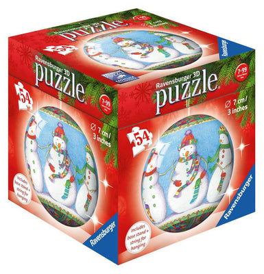 3D Jigsaw Puzzles, 3D Christmas Bauble Puzzle: Snowmen - 54pc